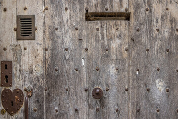 Details of an old wooden door