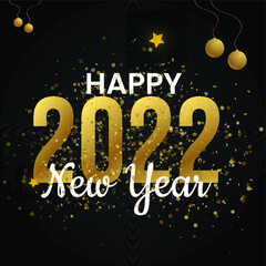 Luxury new year 2022 typography banner design