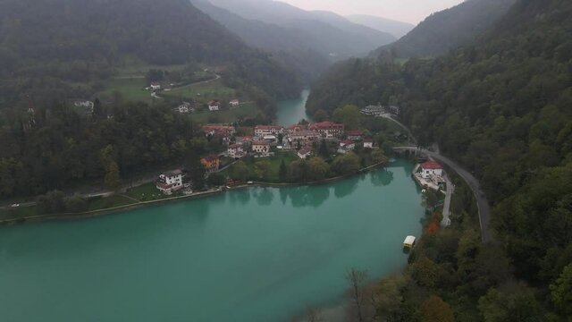 Most na Soci in Slovenia by Drone