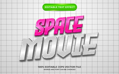 Space movie editable text effect