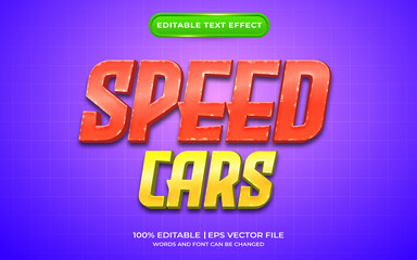 Naklejka na ściany i meble Speed cars text effect template style