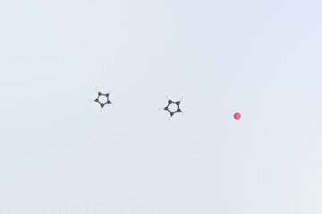 Ferrocene molecule, isolated molecular model. 3D rendering