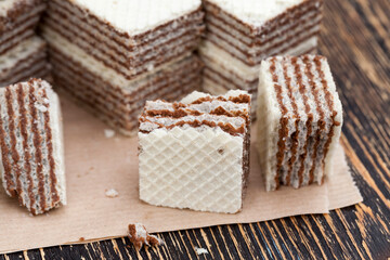 wheat waffles with chocolate filling