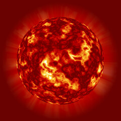 fiery sphere with fire