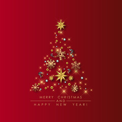 Paper cut style of happy Christmas day.