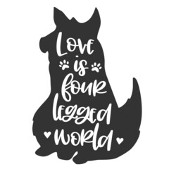 Dog Hand drawn typography poster. Conceptual handwritten phrase Hand lettered calligraphic design. Inspirational Vector illustration