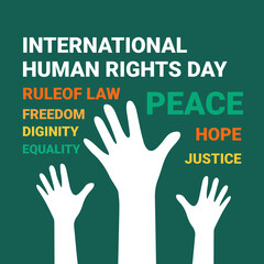Human Rights Day. December 10. Holiday concept. Template for background, banner, card, and poster.