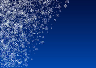 White Snow Vector Blue Background. Holiday