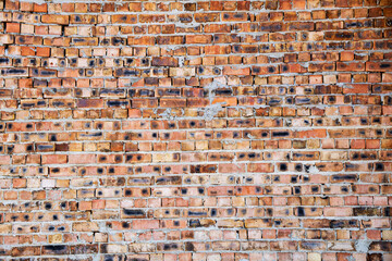 Wall of red bricks. Background