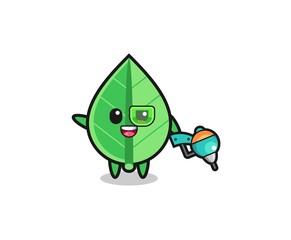 leaf cartoon as future warrior mascot