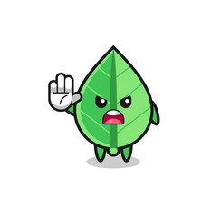 leaf character doing stop gesture