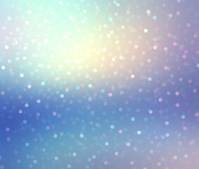 Glitter sparkles flying on blue iridescent defocus background. Winter holiday shiny textured illustration.