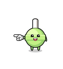 lollipop cartoon with pointing left gesture