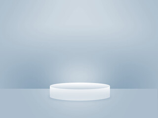 abstract 3d blue gray metallic gradient background template with empty podium stage for show the items