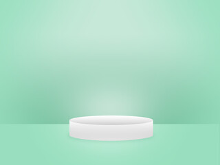 abstract 3d green gradient background template with blank stage 