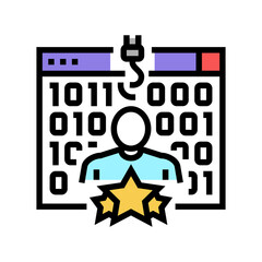 whale phishing attacks color icon vector. whale phishing attacks sign. isolated symbol illustration