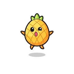 pineapple character is jumping gesture