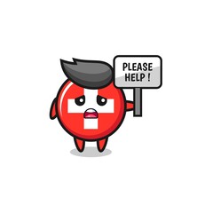 cute switzerland hold the please help banner