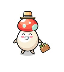 mushroom herbalist character searching a herbal