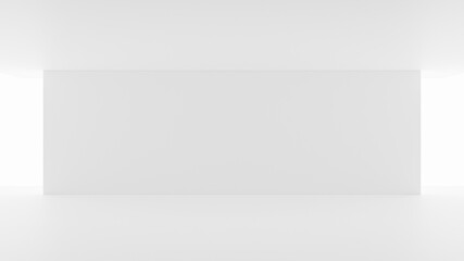 Obraz premium White clean empty architecture interior space room studio background wall display products minimalistic. 3d rendering.