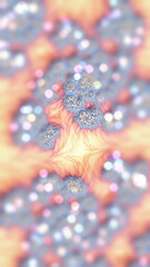 Digitally designed abstract 3D fractal background with bokeh optik