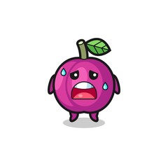 the fatigue cartoon of plum fruit