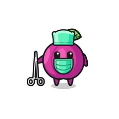 surgeon plum fruit mascot character
