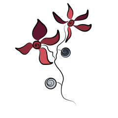 Graphic drawing flowers and berries for logo, advertising.