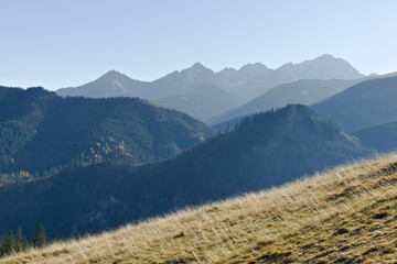 Morning view of Tatra summits from Rusinowa Polana © Marcin
