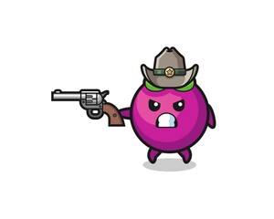 the mangosteen cowboy shooting with a gun
