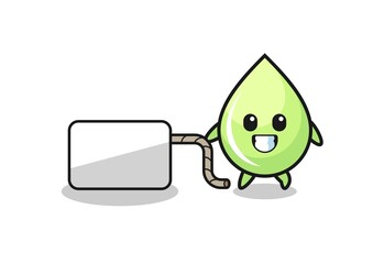 melon juice drop cartoon is pulling a banner