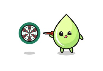 cute melon juice drop is playing dart