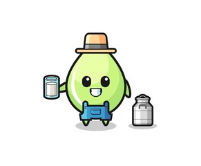 melon juice drop cartoon as the dairy farmer