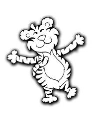 A cheerful tiger on a holiday