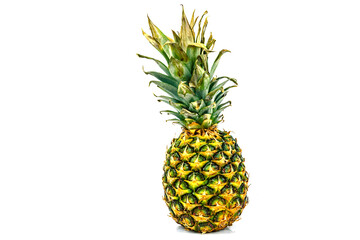 Fototapeta premium Whole ripe pineapple isolated on a white background