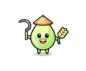 melon juice drop Asian farmer holding paddy