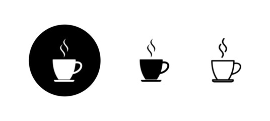 coffee cup icons set. cup a coffee sign and symbol