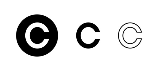 Copyright icons set. copyright sign and symbol