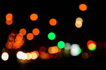 Defocused lights at night. Abstract bokeh background