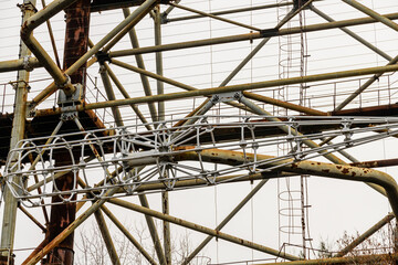 Radar System Duga at the Chernobyl Exclusion Zone, Ukraine. Abandoned soviet antenna complex