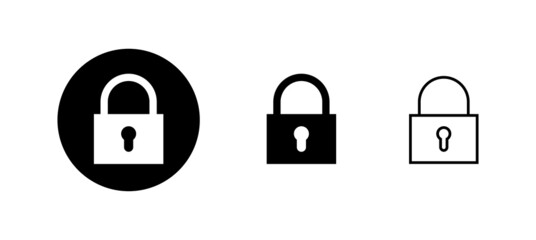 Lock icons set. Padlock sign and symbol. Encryption icon. Security symbol