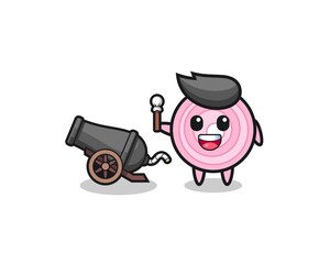 cute onion rings shoot using cannon