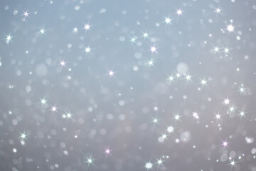 blue snowfall bokeh background, abstract snowflake background on blurred abstract blue