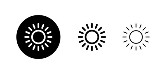 Sun icons set. Brightness sign and symbol
