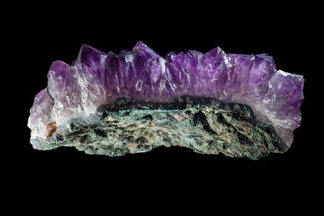 original purple quartz crystal geode - obrazy, fototapety, plakaty