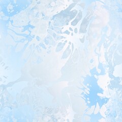 Fototapeta na wymiar Abstract blue white paint splatter seamless background patttern