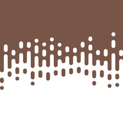 Abstract seamless vector transition of two colors. Rounded lines blended in. Pattern of white and brown lines. Looks like dipping paint or rain. Vector illustration on brown background