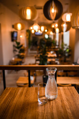 interior of the restaurant cafe table close-up