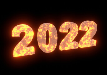 2022 numbers with lava flame