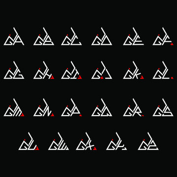 JGA to JGZ letter logo creative design, Multiple triple letter logo design